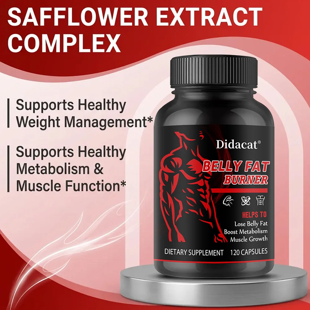 Stimulant-Free Men's Belly Fat Burner Capsules, Boost Metabolism, Burn Stubborn Fat, Tighten Abs, Preserve Muscle, Caffeine-Free