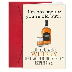 1pc,Funny Whiskey Birthday Card for Husband Older, 30th 40th 50th 60th 70th 80th 90th Birthday Card Gifts for Men Him, I'm Not S