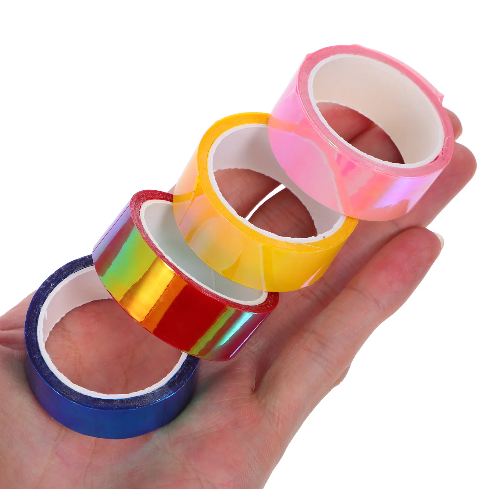 

12 Rolls Rainbow Film Tape High Viscosity Pe Waterproof Adhesive Tape for Arts Crafts Gift Wrapping Scrapbooking