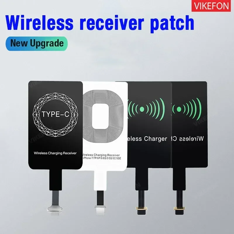 Wireless Charger Receiver Support Type C Micro USB Fast Wireless Charging Adapter For iPhone15 14 Phone Wireless Charge Holder