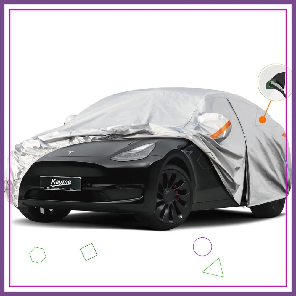 

6-Layer Custom Fit Car Cover for Tesla Model Y, Waterproof All-Weather Protection with UV & Snow Resistance