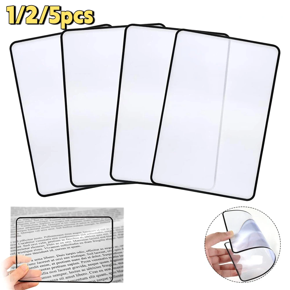 A5 Full Page Large Sheet 3X Magnifier Magnifying Glass Book Page Magnification Ultra-thin Loupe for Reading Small Prints Books