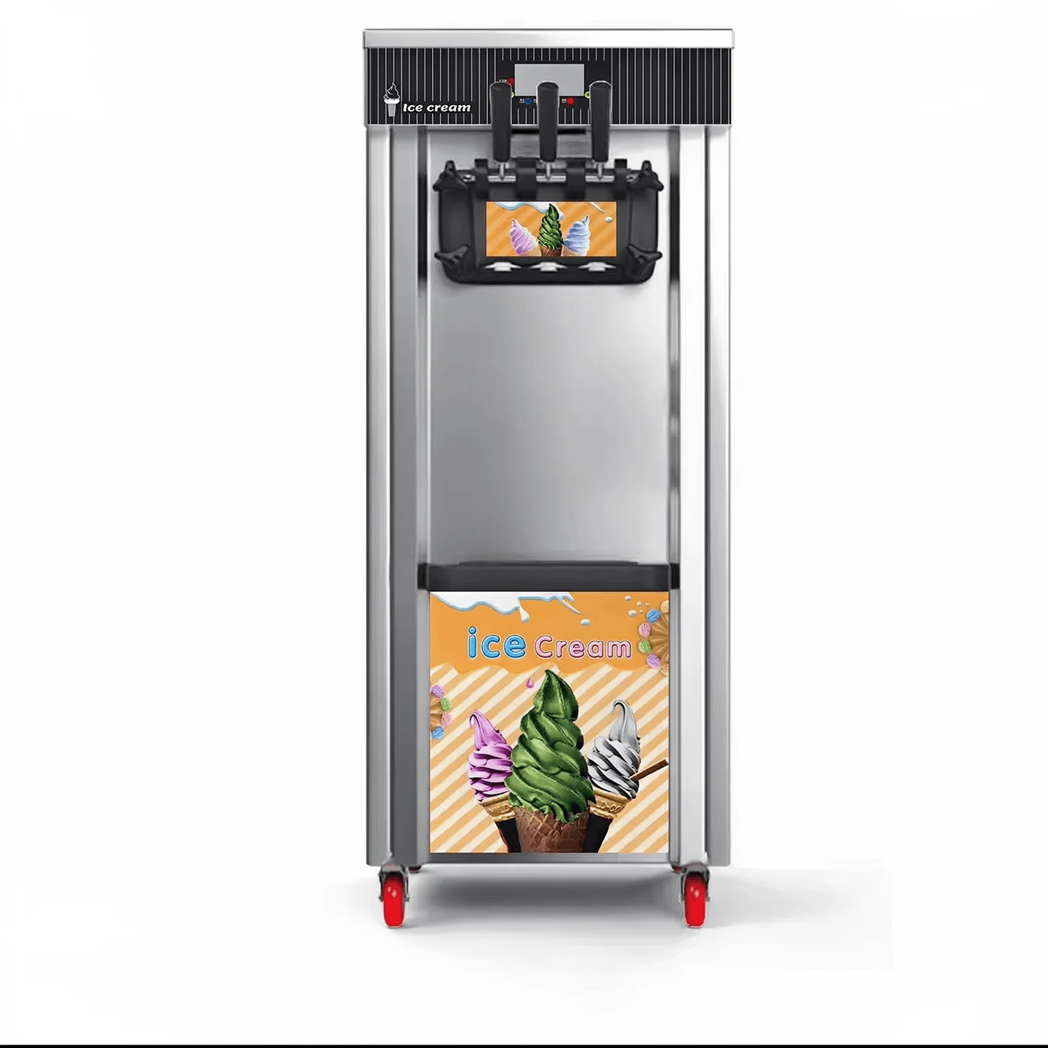 Commercial Automatic Mobile Carts Cafs Outdoor Stalls Easy Operation 3-Flavor Real Fruit Stainless Steel High Capacity Ice
