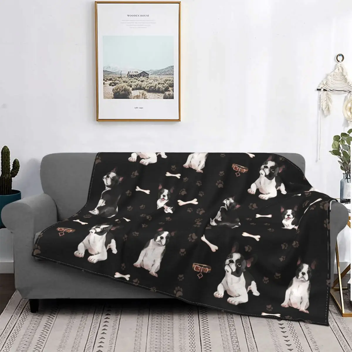 

Симпатичное бархатное одеяло для собак Boston Terrier, весеннее/осеннее портативное легкое покрывало для дома и автомобиля