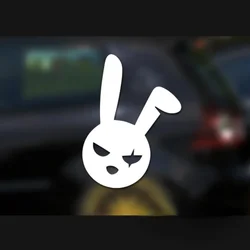 12cm Cartoon Cool Rabbit Universal Warning Sticker Motorcycle Stickers on Car Accessories Products Cover Scratches Personality,
