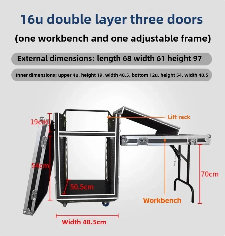 Transport Flight Case with Casters Customized Aluminum  Heavy Carrying DJ Stage Props Audio Box Trolley