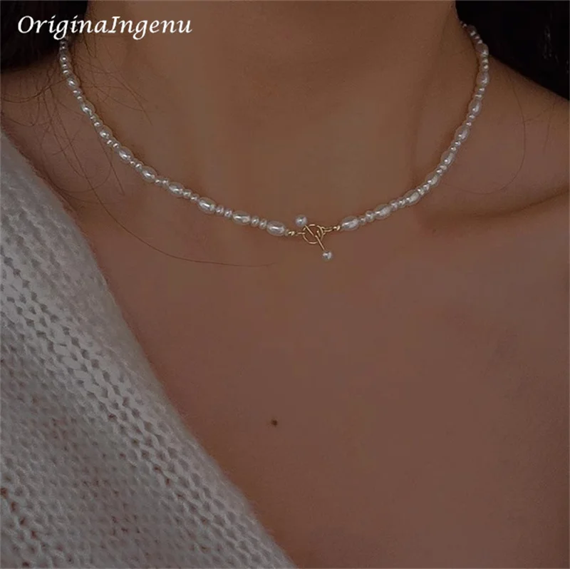 Natural Pearl Necklace 14K Gold Filled Handmade Pendants Vintage Jewelry Tarnish Resistant  Jewelry for Women
