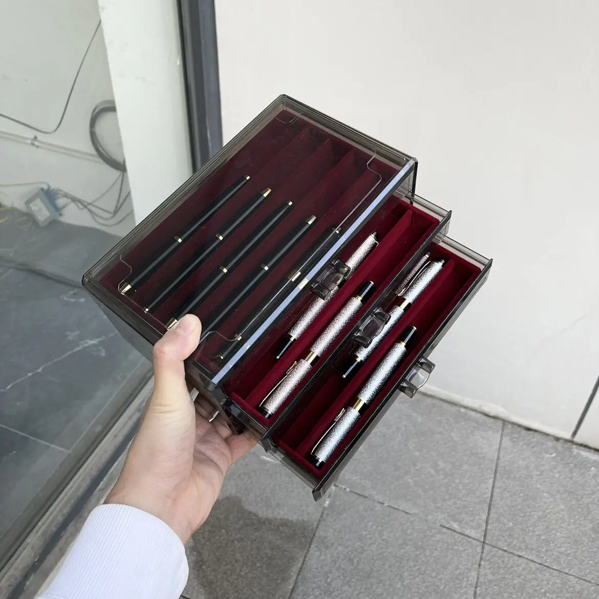 

Pen Storage Box Drawer-Type Multi-Layer Household Famous Pen Collection Box Pen Display Box Pen Storage Gift Box