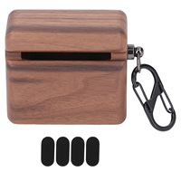 Wooden Bluetooth Earbuds Case Earbuds Case Cover Stylish Microfiber Lining Small for Pi7S2 2 Generation Wireless Headphones