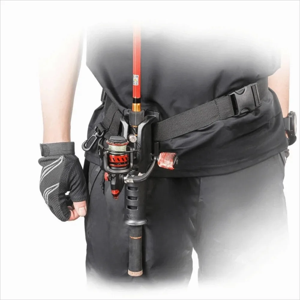 Verstellbarer Angelrutenhalter mit Gürtelclip und Schloss, Tragbare Angelausrüstung, Abnehmbarer Hüftgurt für Freihändiges Angeln – Detail 11