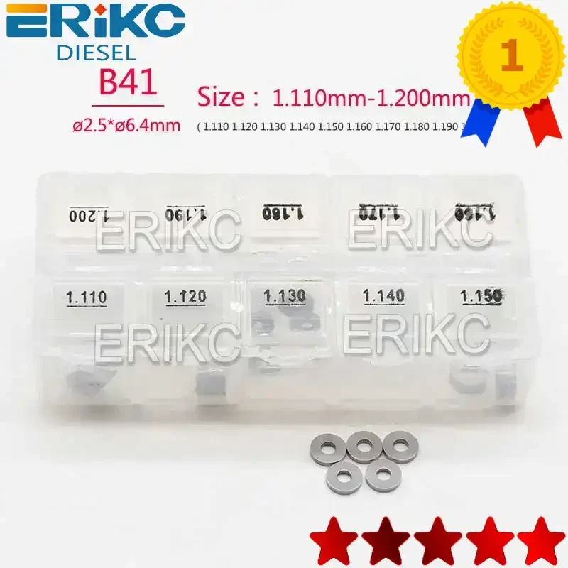 

50PCS ERIKC B41 Fuel Nozzle Shims Size 1.11-1.2mm Nozzle Valve Adjust Washer Repair for Bosch Injector Shims Gaskets