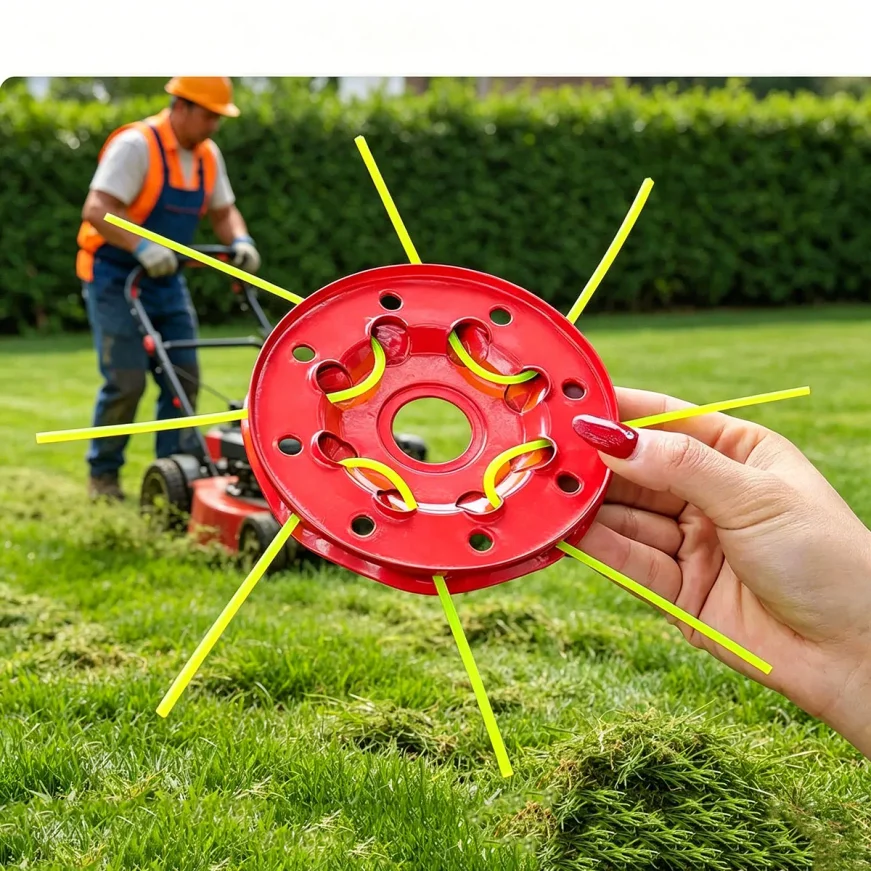 Universal Grass Trimmer Head Easy Load String Trimmer Head 8 Hole Iron Weeds Attachment for Electric Handheld Garden Power Tool view 2