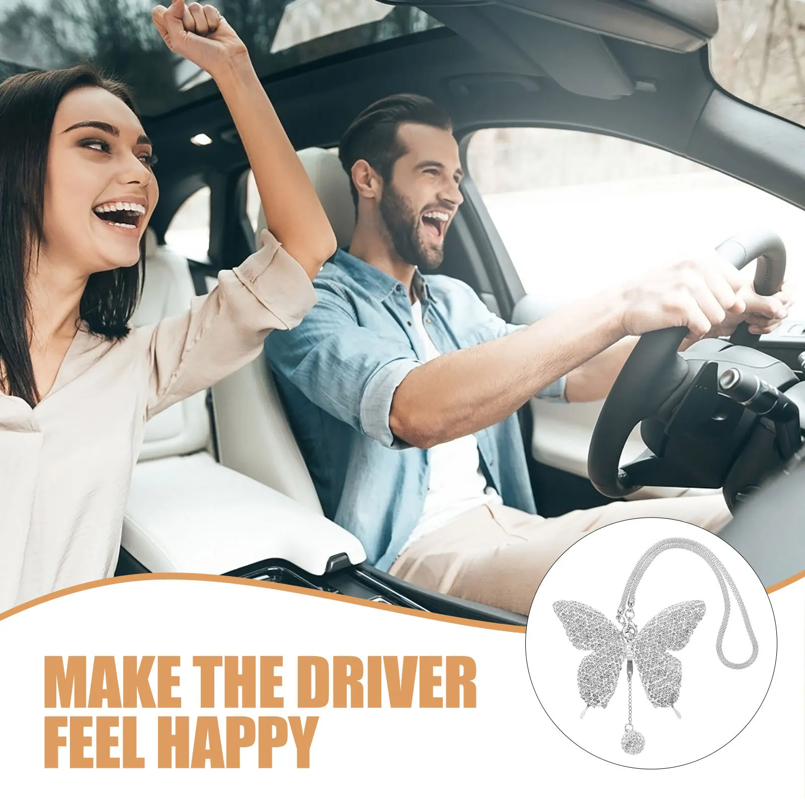 

Butterfly Pendant Auto Adorable Car Hanging Ornament Automotive Aesthetic Accessories Ornaments Decoration Mirror Charm