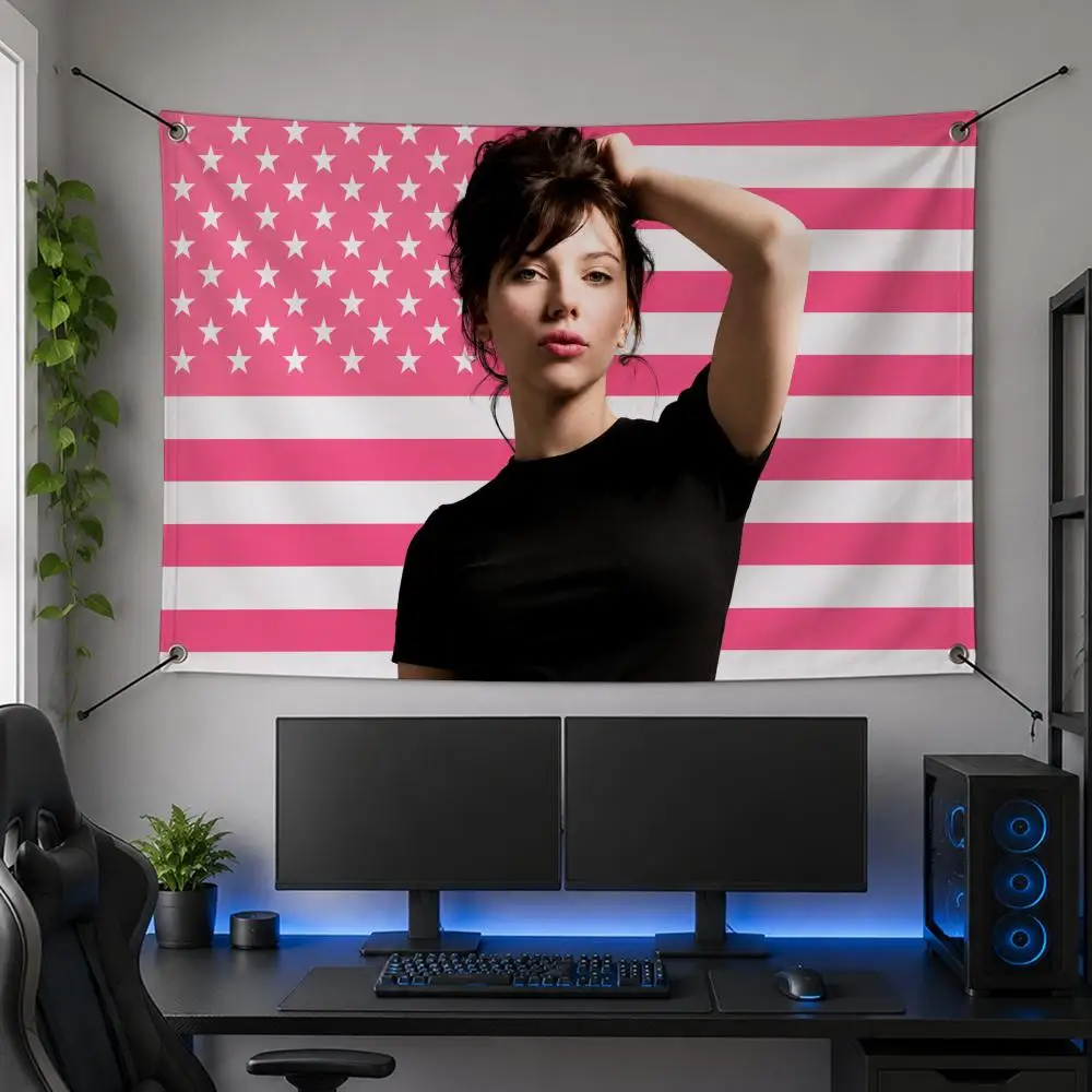 Celebrity Worldwide Classic Famous S-Scarlett Johansson Flags Flag Banner for Bedroom Dorm Party Home Living Room Game Room Gift