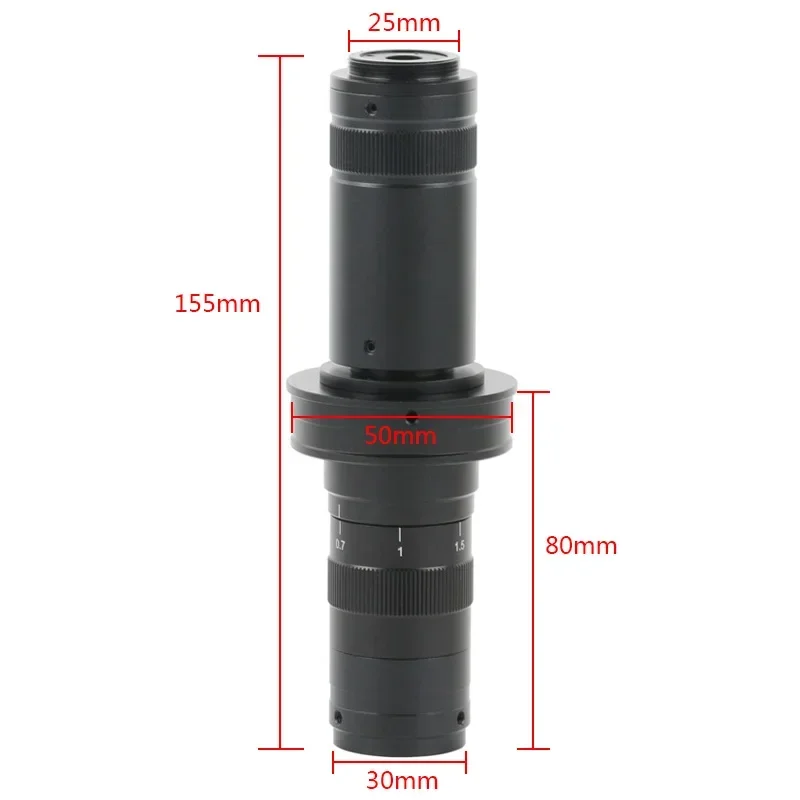 0.7X-4.5X Optical Zoom Confocal 253X Lens C-Mount Type Interface Adjustable Magnification for Industrial Video Microscope Camera