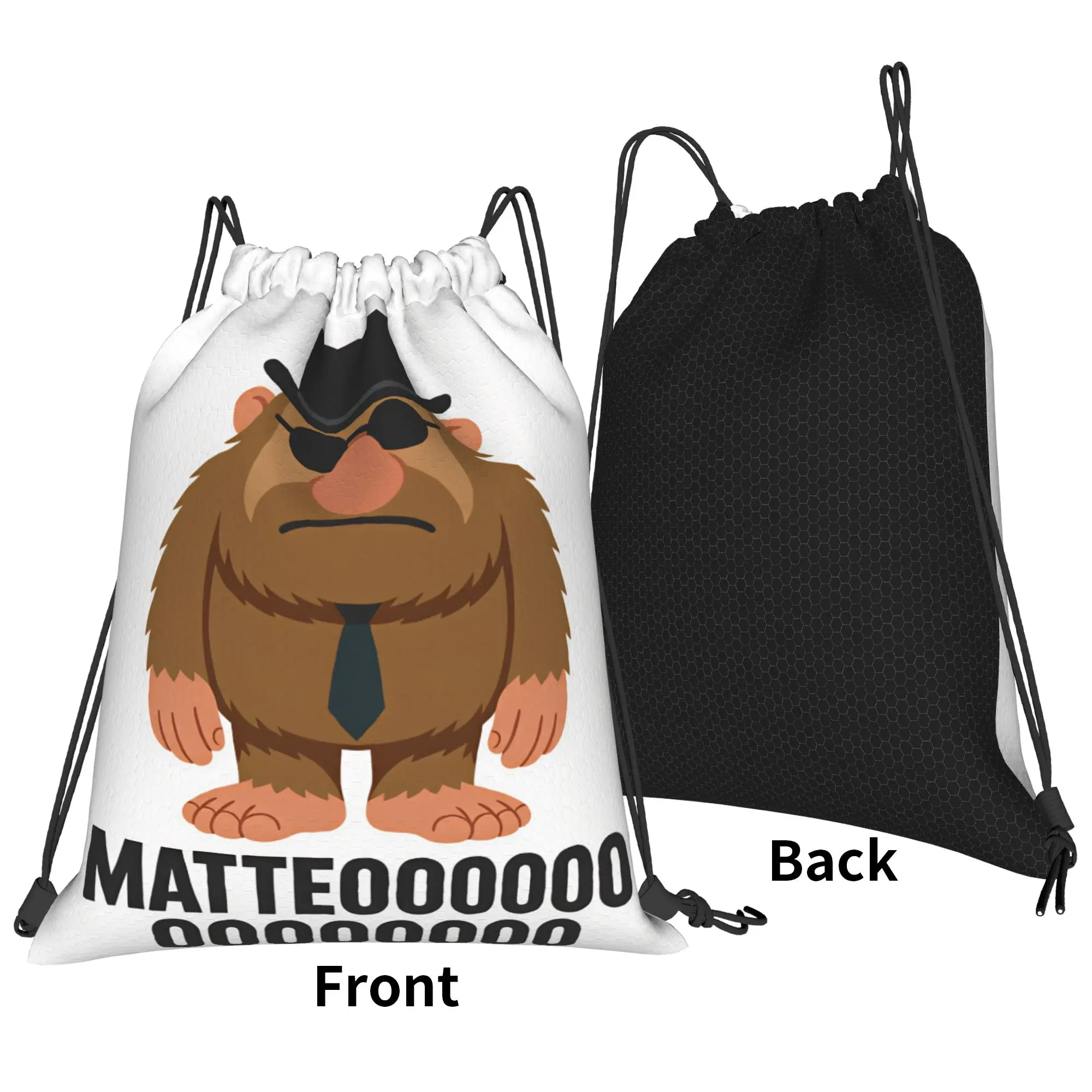 Matteooo Italian Brainrot Meme Drawstring Bag  Retro Waterproof Sackpack String Bags Men Travel Backpack