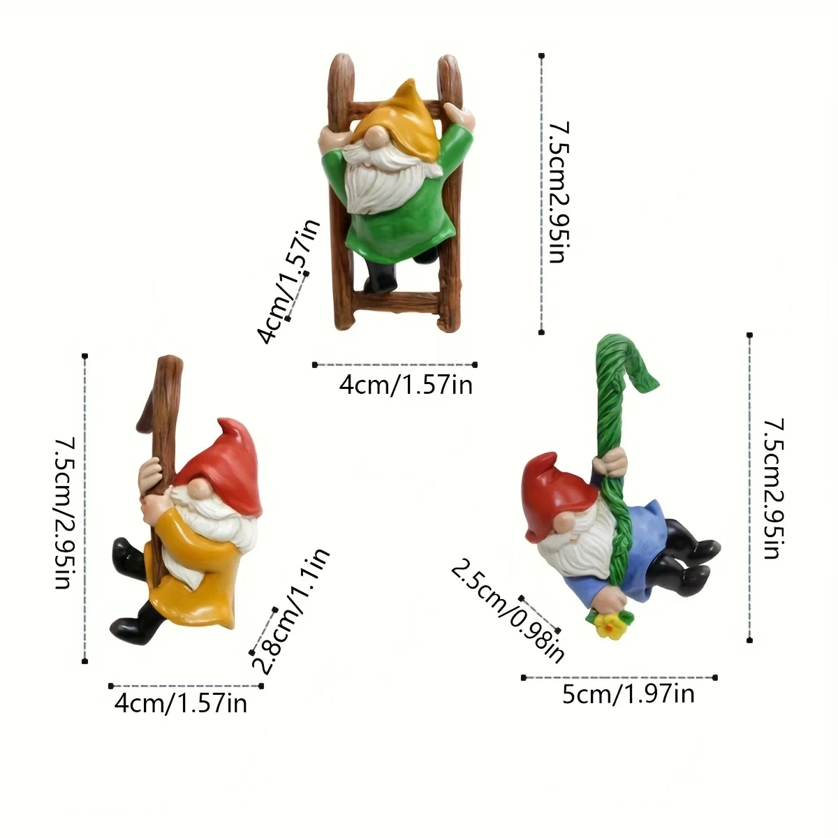 3 قطعة وعاء الزهور قزم حلي معلقة ، تمثال راتنج قزم صغير ، تمثال ديكور المناظر الطبيعية الصغيرة قزم الحديقة ، ملحقات تمثال مصغر في الهواء الطلق ، #6