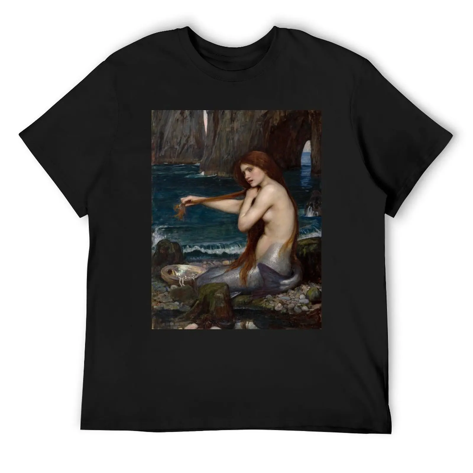

The Mermaid, by John William Waterhouse T-Shirt quick drying shirts graphic summer clothes men tshirt