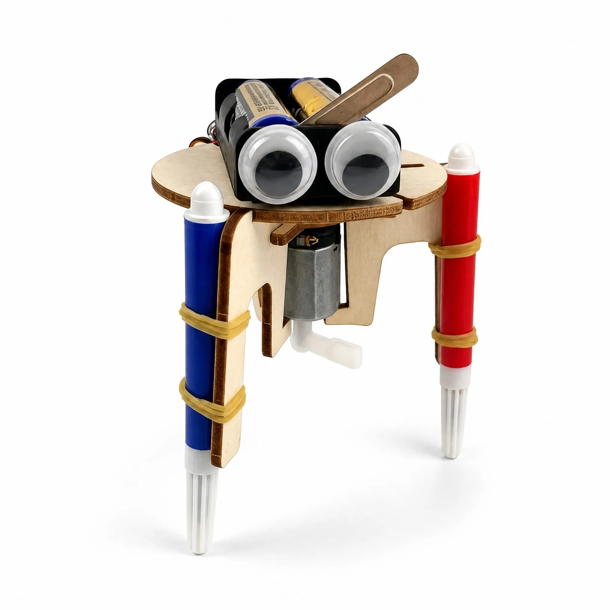 Wooden Doodle Robot DIY Kit STEM Physics Experiment Drawing Machine Craft Toy for Kids Students STEM Science Classroom Gift Pack