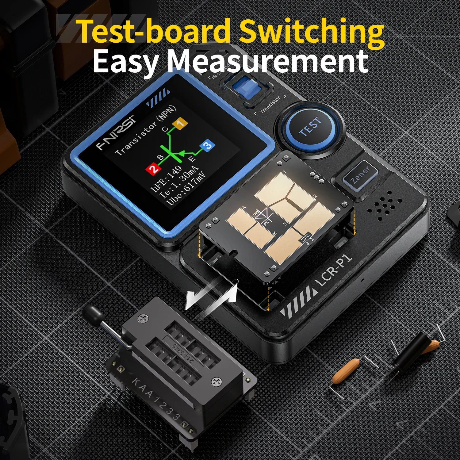 Imagem -03 - Fnirsi Lcr-p1 Transistor Tester Diodo Triodo Capacitância Resistência Indutância Teste Lcr Esr Npn Pnp Mos ir Testador Multifuncional