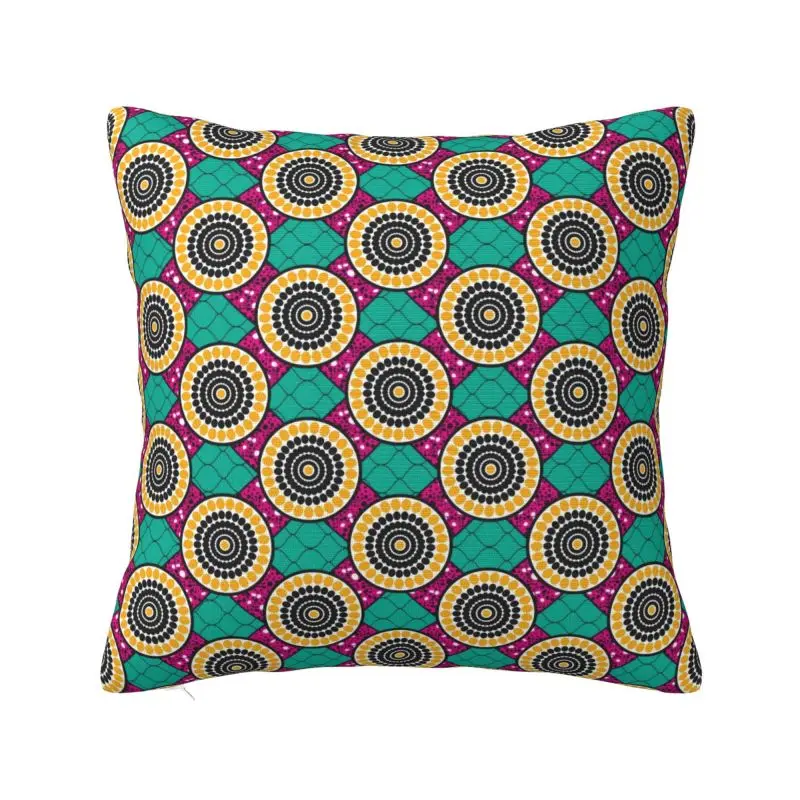 Traditional Geometric African Ethnic Tribal Ankara Pattern Cushion Cover 55*55 cm Soft Throw Pillow Case Bedding Sofa Pillowslip