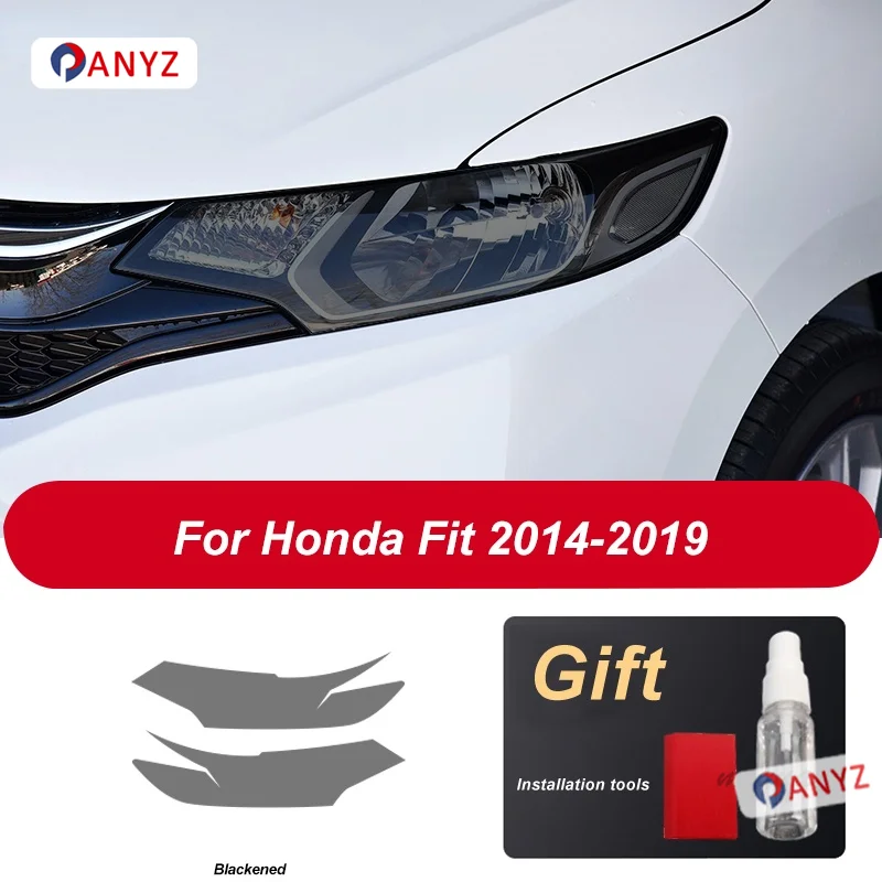

2 шт. защитная пленка для автомобильных фар, прозрачная черная наклейка из ТПУ для Honda Fit GK5 Jazz 2014 2015 2016 2017 2019, аксессуары
