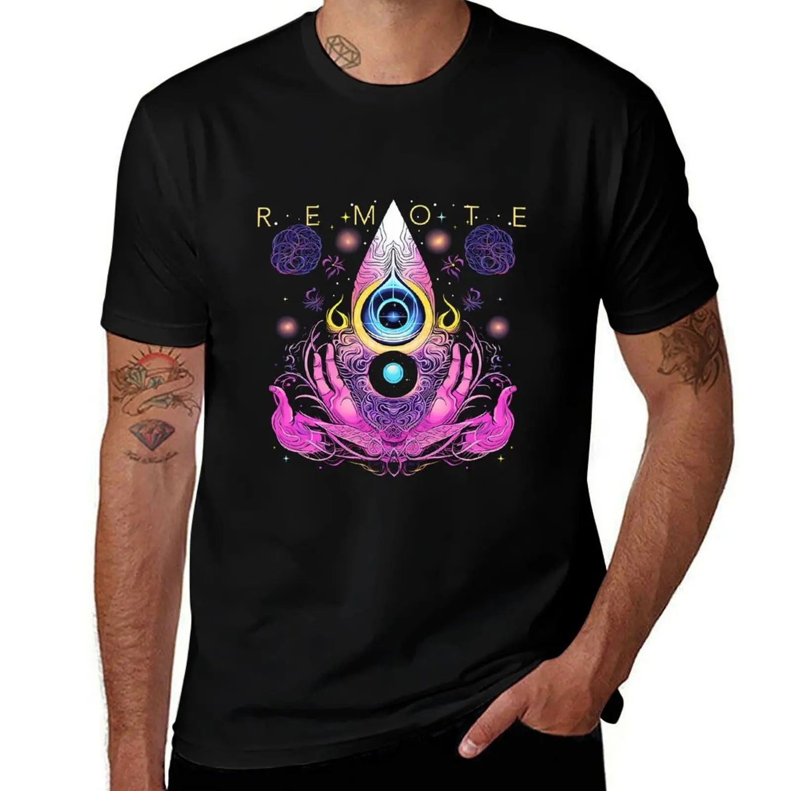 Remote Podcast Thumbnail T-Shirt Functional Casual Short Sleeve Tee T-Shirt