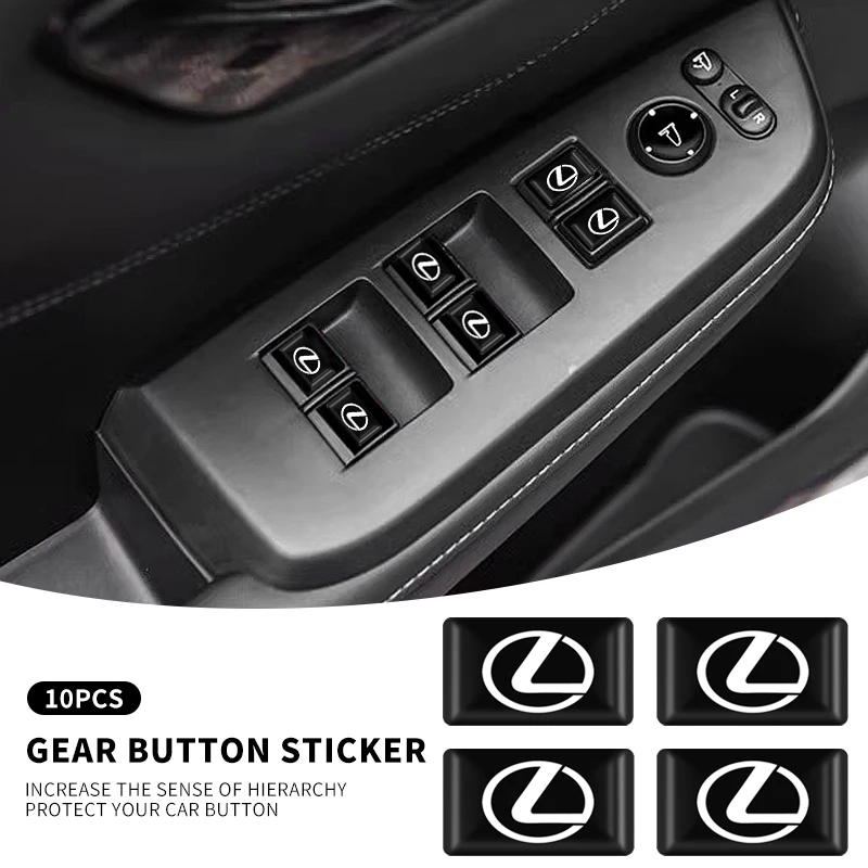 

Car Sticker 10PC 3D Epoxy Car Exterior/Interior Decor Small Stickers Decal For Lexus F-SPORT ES RX NX LS UX LM LX GX LC RZ IS CT
