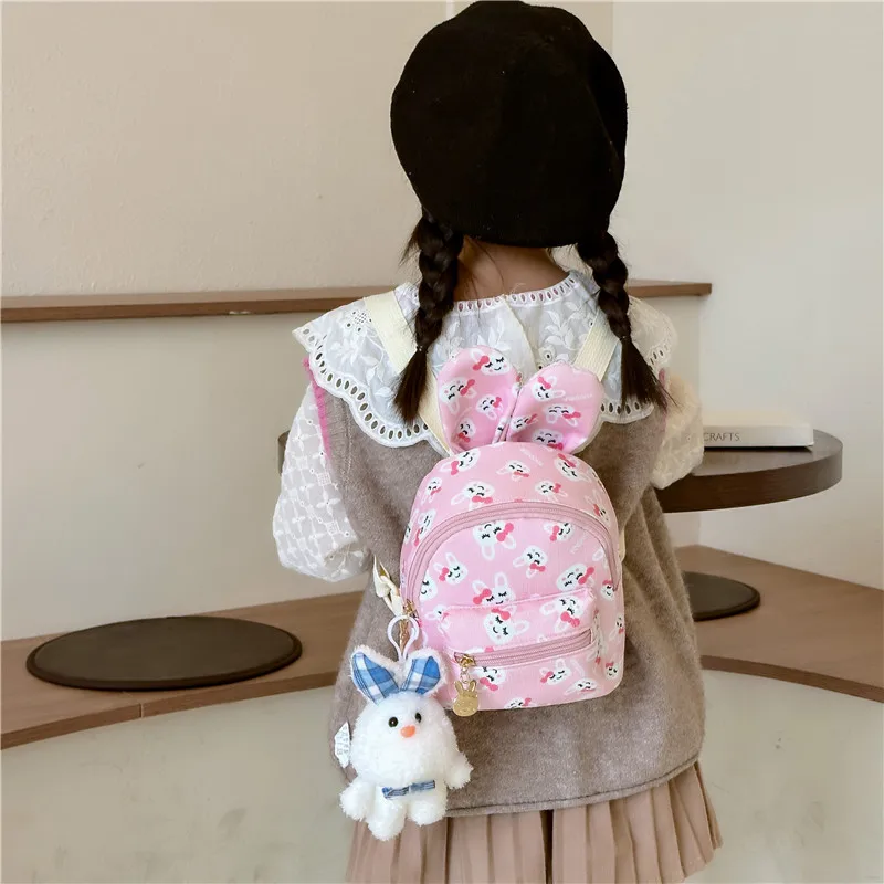 Children's Backpack Cute Baby Travel Personalized Backpack Plush Pendant Small Backpack Small Rabbit Kindergarten Backpack