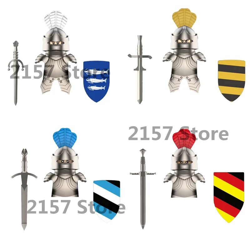 Middeleeuws Kasteel Draak Ridder Bouwsteen Film Figuur Accessoires Armor Vest Helm Schild Leger Pegasus Baksteen Speelgoed Geschenken S012