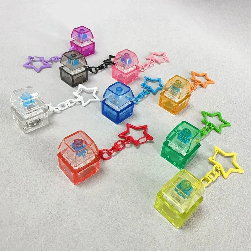 شفافة ستار لوحة المفاتيح المفاتيح قلادة مفاتيح الضغط غطاء الكمبيوتر الإصبع الصحافة لوحة المفاتيح الميكانيكية EDC