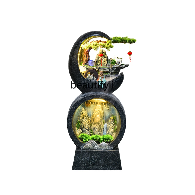 

yj Artificial Mountain and Fountain Floor Landscape Landscape Living Room Fengshui Wheel Lucky Decoration
