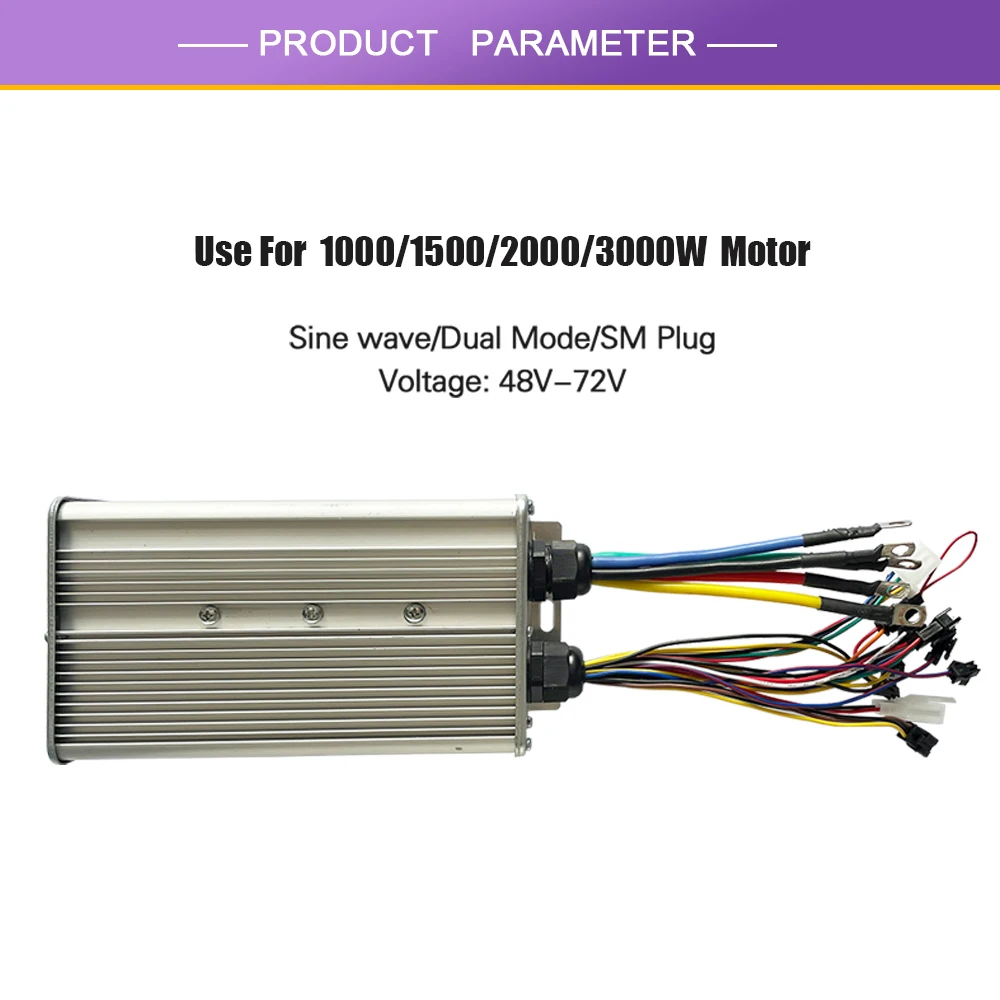 JN 60A Sinewave Controller Dual Mode Controller Sensor/Sensorless 48V-72V For 1000W 1500W 2000W 3000W Hub Motor