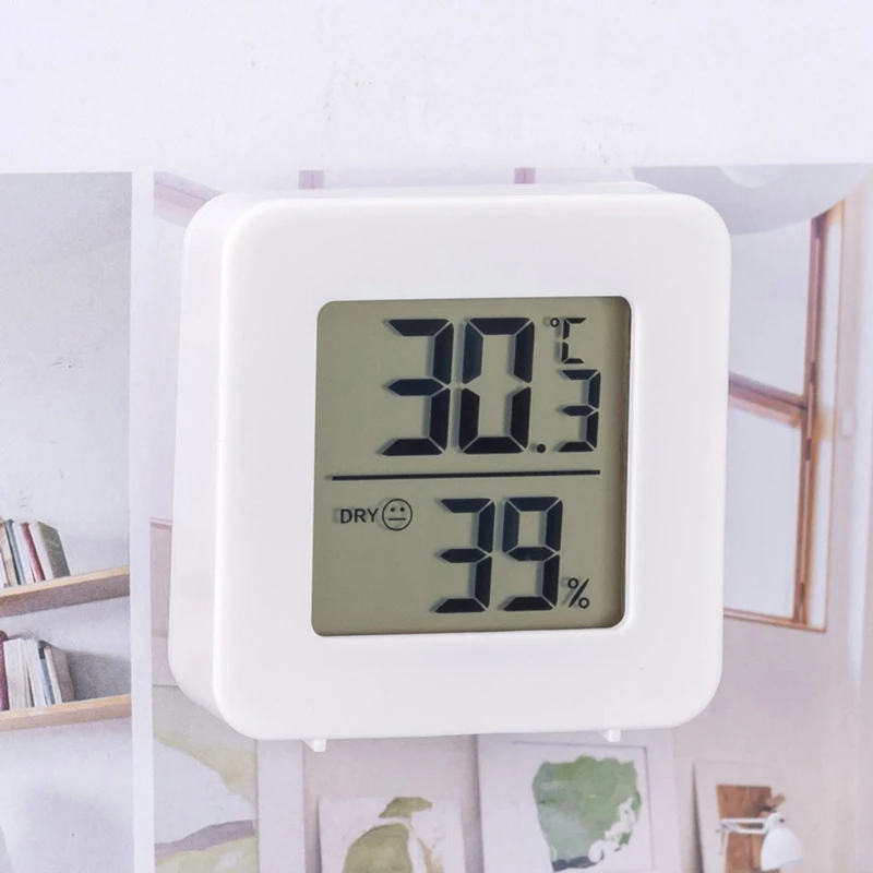 Electronic Temperature Humidity Detector for Indoor Desk Wall Mount LCD Digital Thermometer Hygrometer Built-in Battery