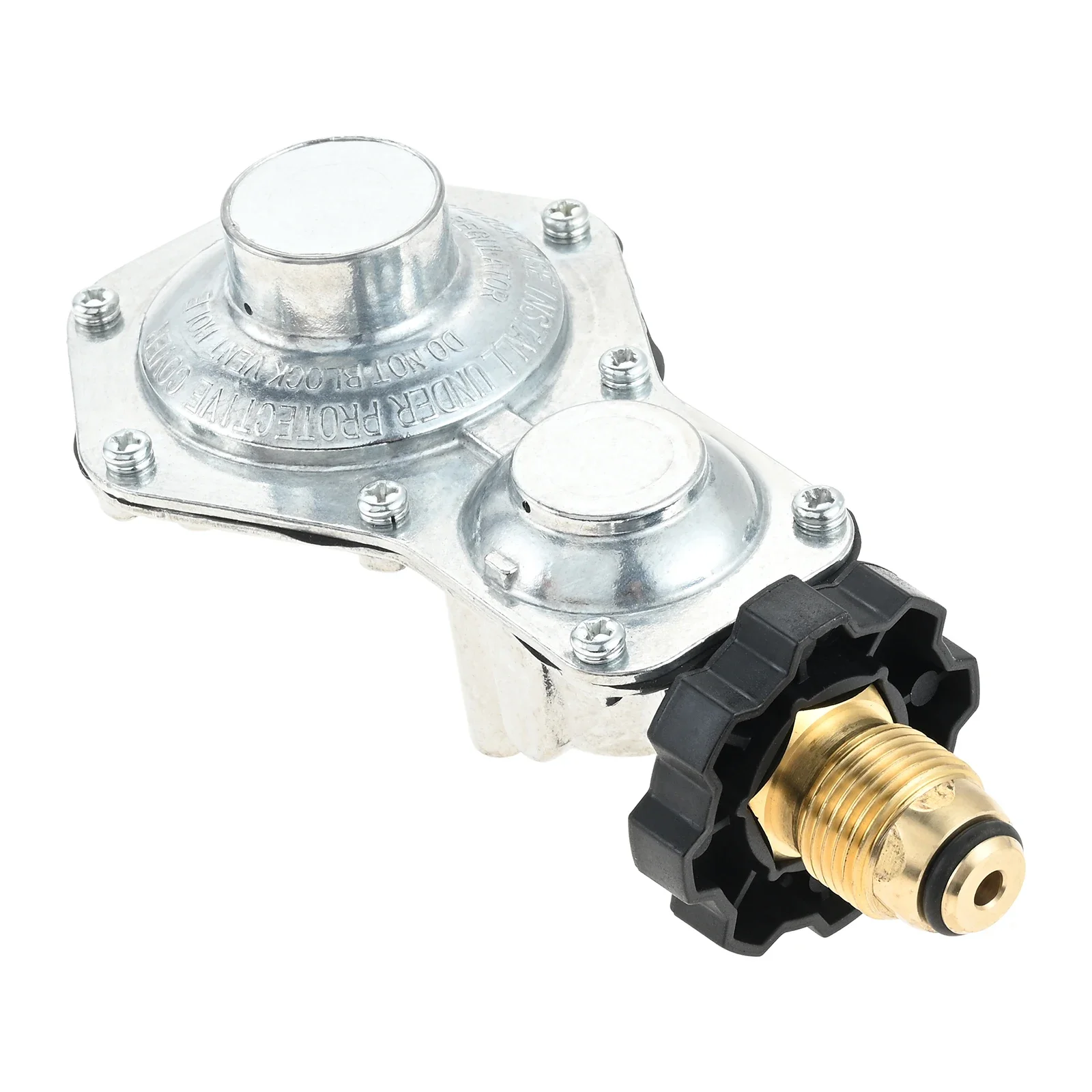 

2-ступенчатый регулятор пропана POL и 3/8-дюймовый внутренний NPT, подходит для баллона с пропаном 5-40 фунтов, совместимый с генератором автофургона, походная плита, газовым грилем, нагревателем