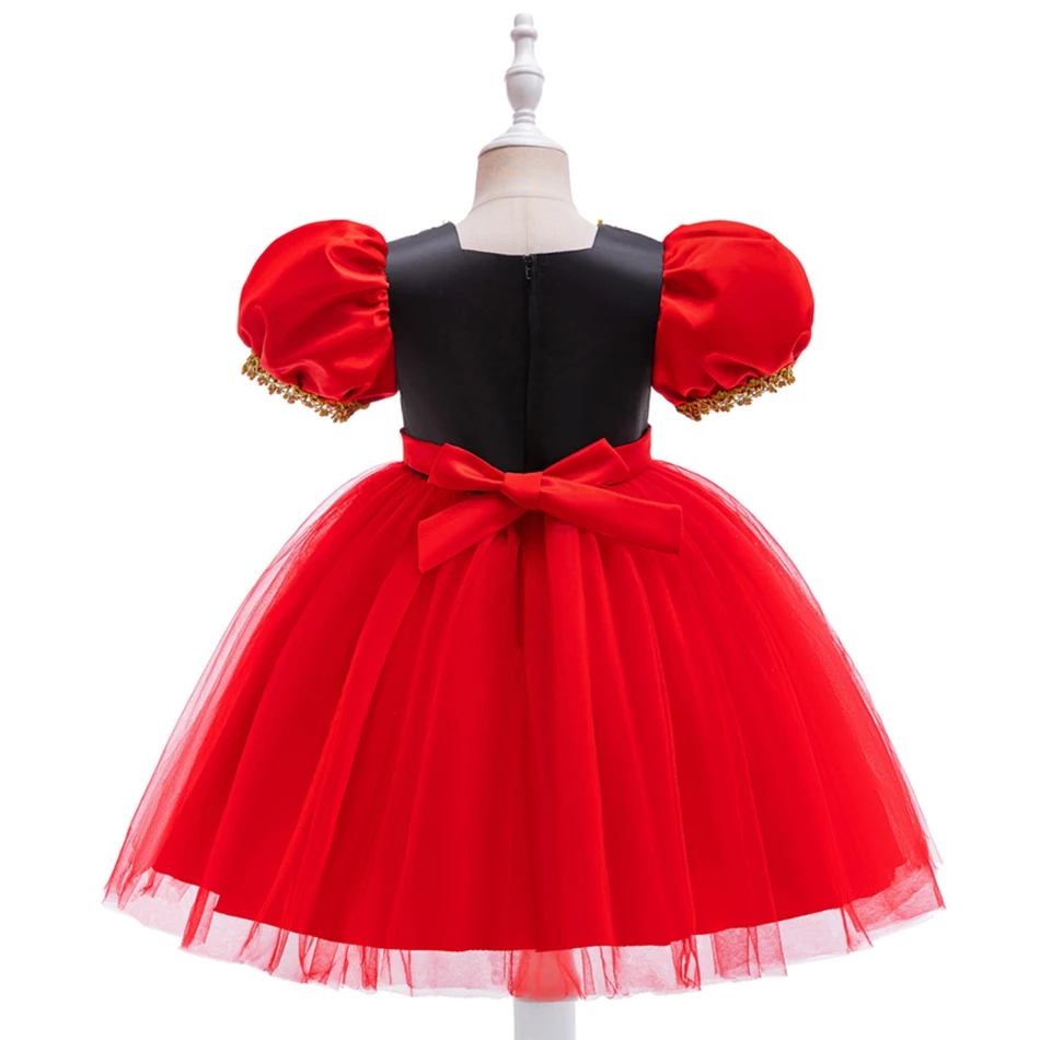 Alice Red Queen Cosplay Princess Dress Girls Deluxe Performance Clothes Kid Carnival Halloween Party Charm Costume Birthday Gift