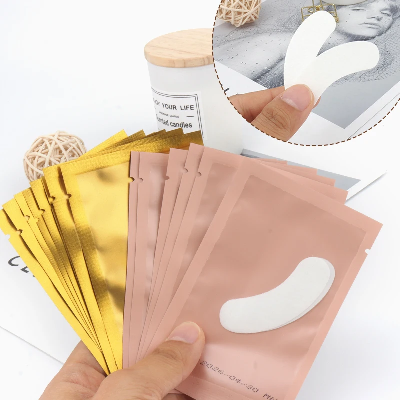 50 Paar Wimpern verlängerung Hydro gel Patches Mini Gel Augen kissen Papier Aufkleber Wimpern verlängerung liefert Make-up Werkzeug Zubehör