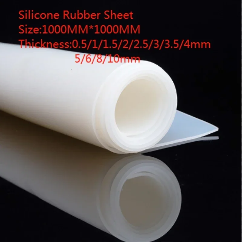 Food Grade Transparent Silicone Rubber Sheet, High Temperature Resistance, Silica Gel Plate, Thick 0.5-10mm, 1PC, 1000x1000mm