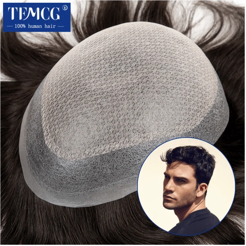 

Toupee men Diamond Lace Base with Injected PU Around 100% Natural Human Hair Male Hair Prosthesis 6' Hair System Unit Men Wig