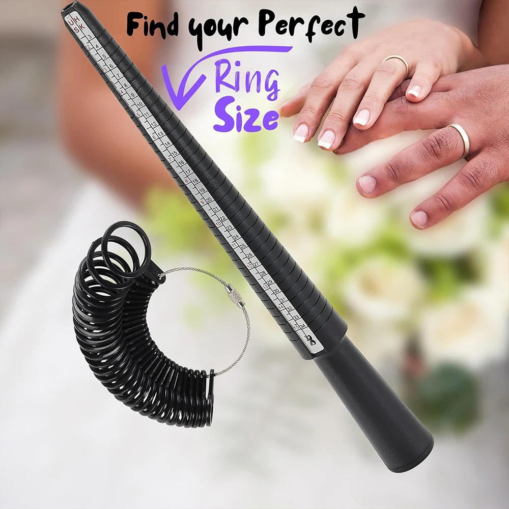 

KS EAGLE US/EU/JP/HK Sizes Wedding Ring Band Ring Sizer Measure Genuine Tester Finger Gauge Jewelry Accessory Tool Set Ring Size