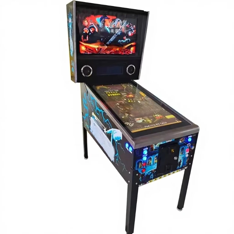 Pinball Machine, Child Vertical Tabletop Pull Rod Bead Toy for Home Arcade Entertainment Coin Operated