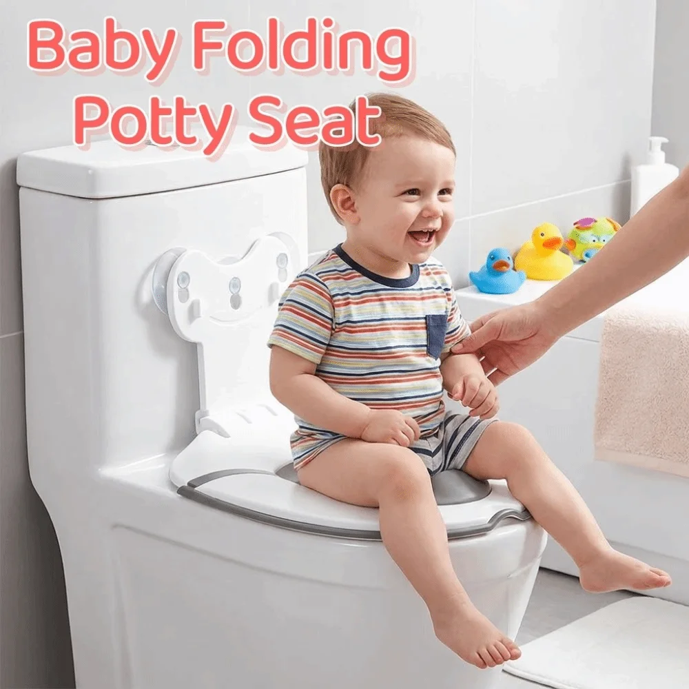 

Splash-proof Baby Folding Potty Seat Universal Nonslip Children Potty Chair Pad Waterproof Suction Cup Fixation