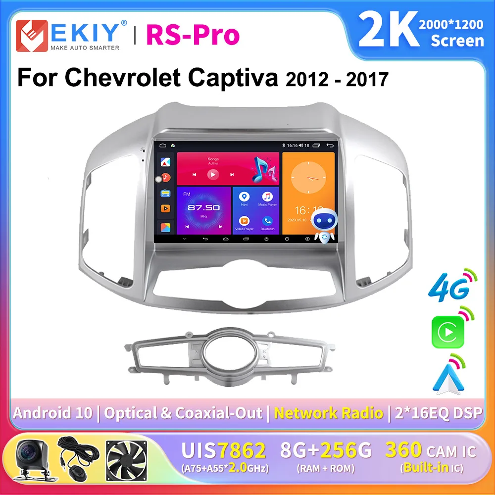 

EKIY 2K Screen CarPlay Car Radio For Chevrolet Captiva 2012 - 2017 Autoradio Car Multimedia GPS Navi Player AI Voice No 2din DVD