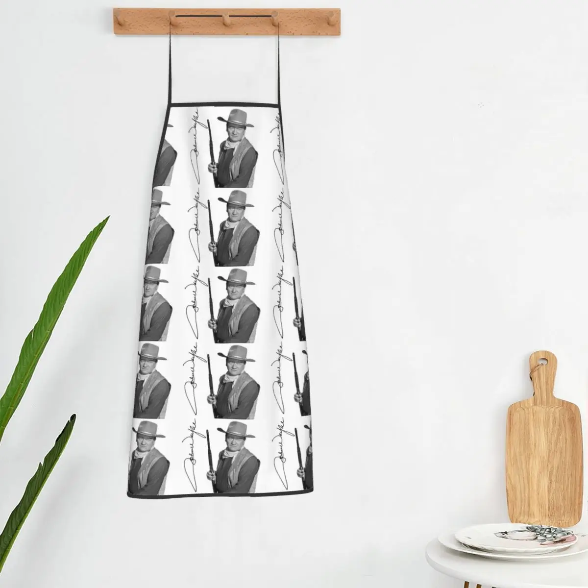 John Wayne Signature The Duke Aprons Chef Cooking Tablier Sleeveless Bib Kitchen Cleaning Pinafore for Women Men Painting