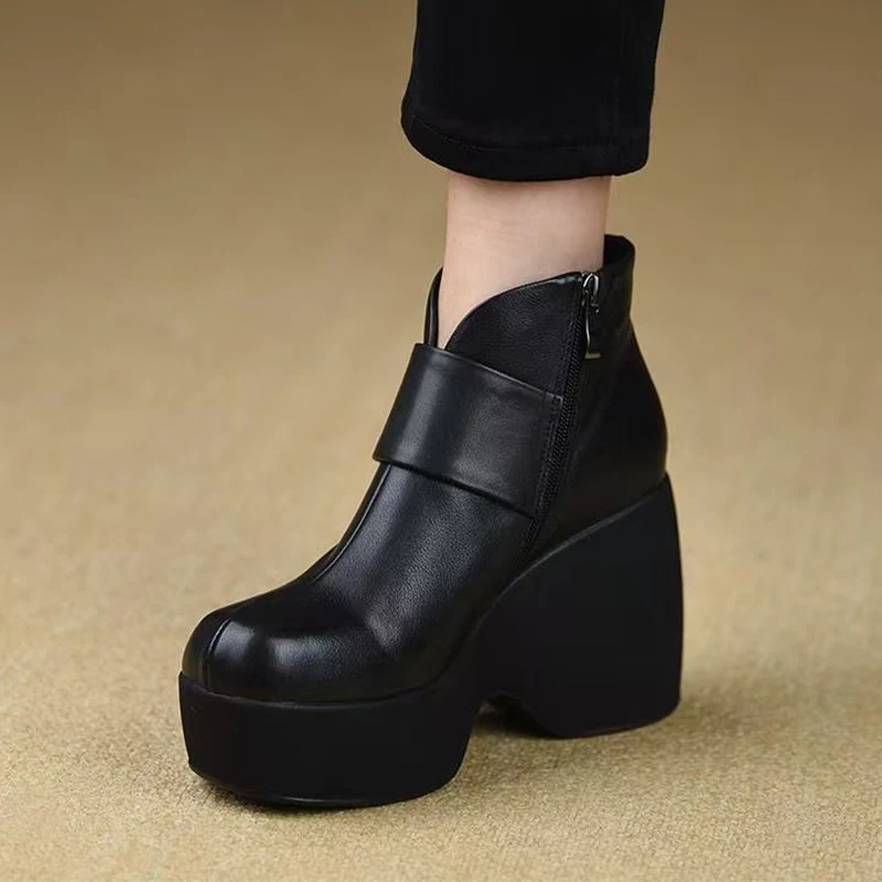 

High Heels Women Ankle Boots Platform Fashion Shoes Winter Designer Woman Pumps 2025 New Woman Chelsea Botas Dress Zapatos Mujer