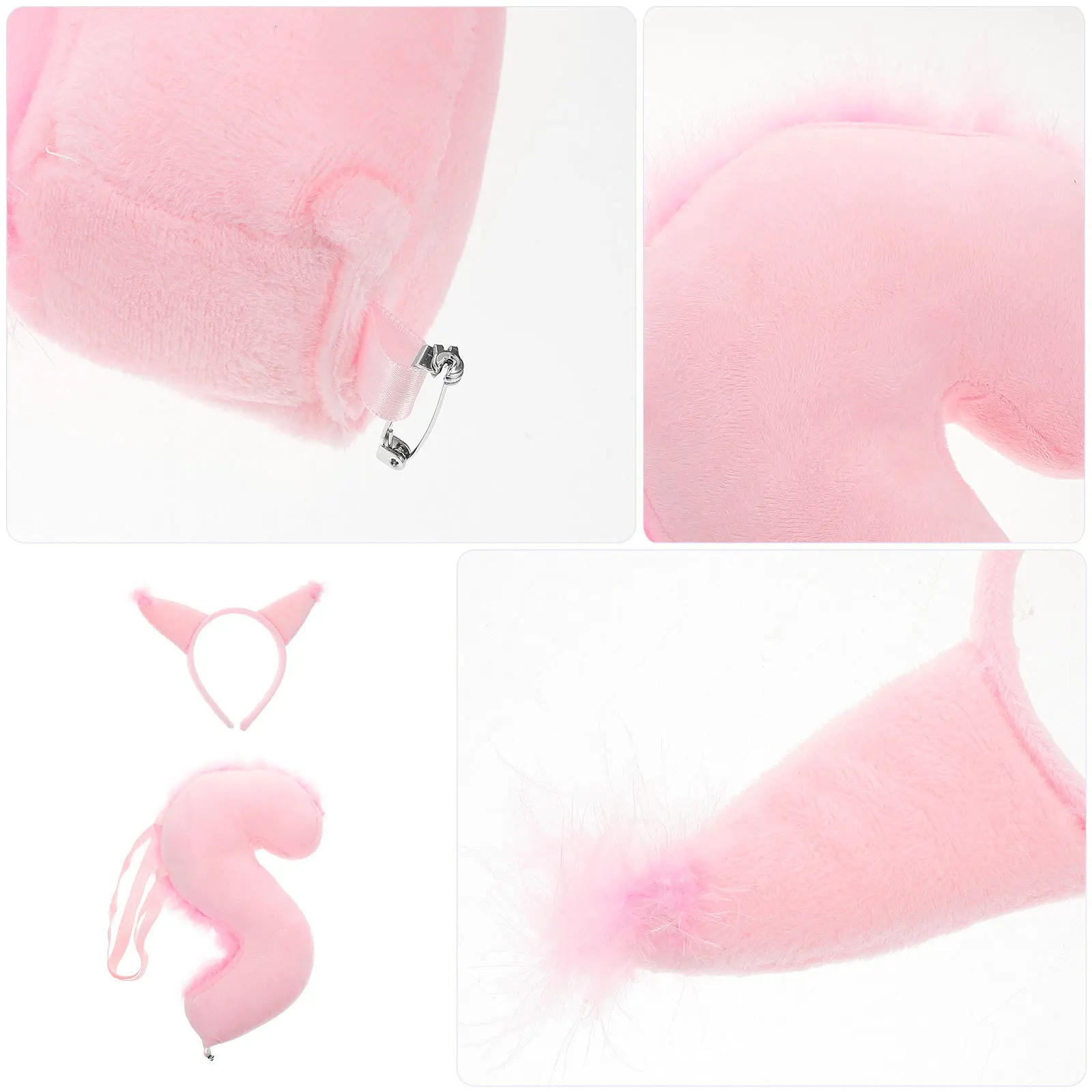 1 Juego de accesorios de disfraz de ardilla, diadema bonita con orejas, accesorio de cola para Halloween, Cosplay, cola de fiesta de animales peluda