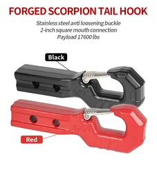 Forged solid trailer hook,2-inch square mouth connection,Quick insertion of scorpion tail hook,Off road towing accessories