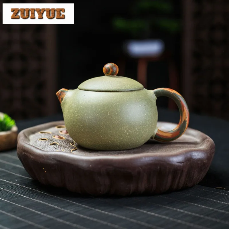 

220 мл Исин Фиолетовые глиняные чайники Ручной работы Xishi Pot Сырая руда Гирация глиняной фасоли Зеленый грязевой чайник с ситечком Чайный сервиз Zisha Подарочный