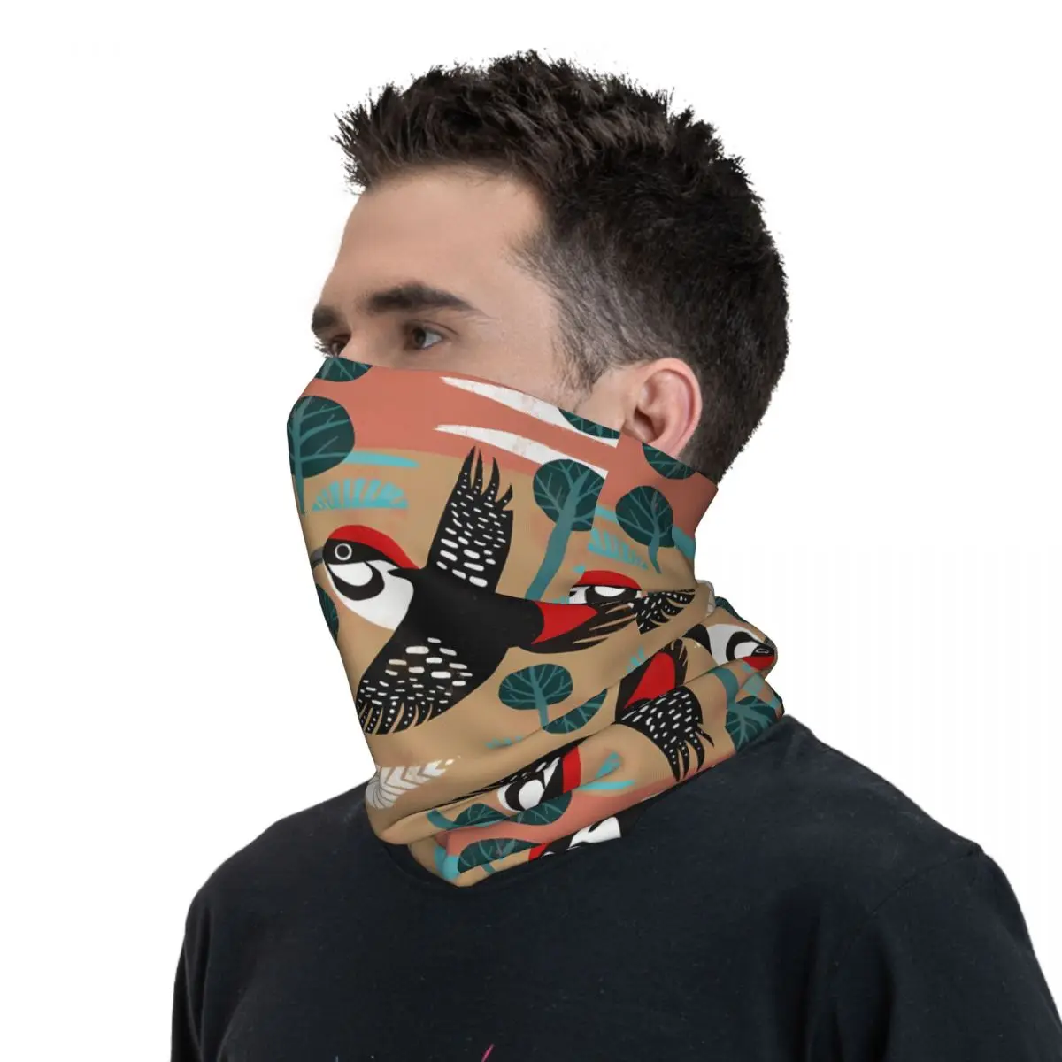 Specht Sjaal Halsdoek Hals Gezichtsmasker Polyester