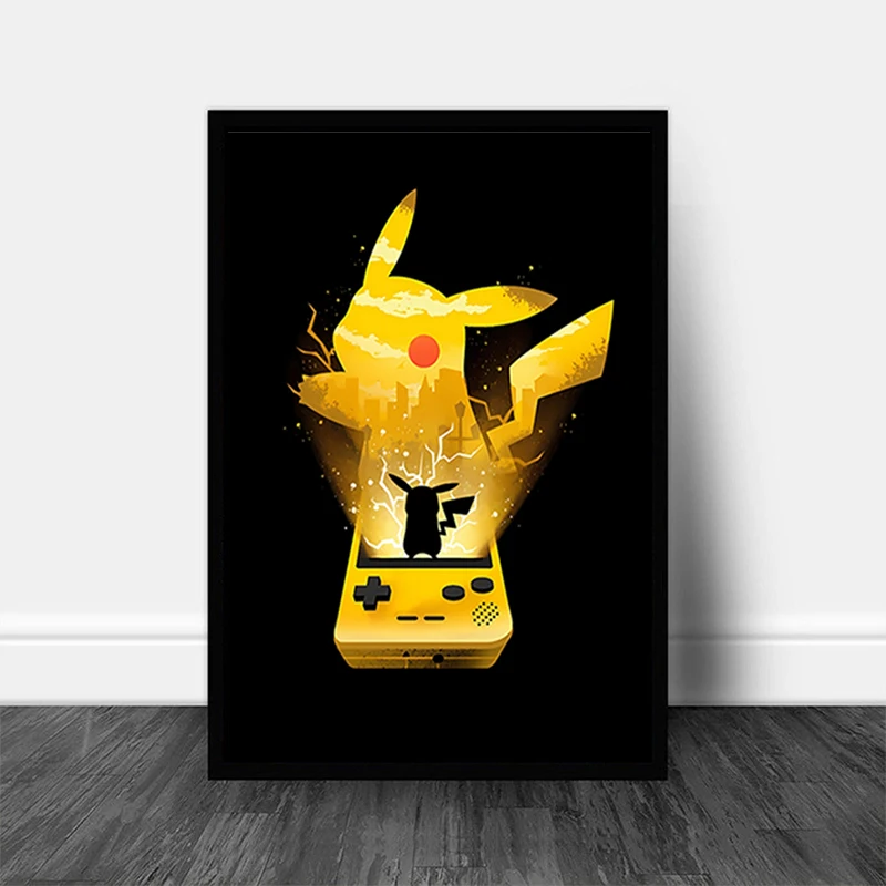 Japanese Anime Pokemon Cartoon Canvas Painting Pikachu Gengar Charizard Posters Print Mural Pictures Wall Art Home Decor Cuadros